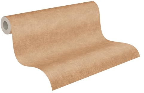 A.S. Création Smart Surfaces Einfarbige Vliestapete in Textiloptik 10,05 m x 0,53 m - Braun, Beige - einfarbige Wandtapete für verschiedene Räume Made in Germany - 395657