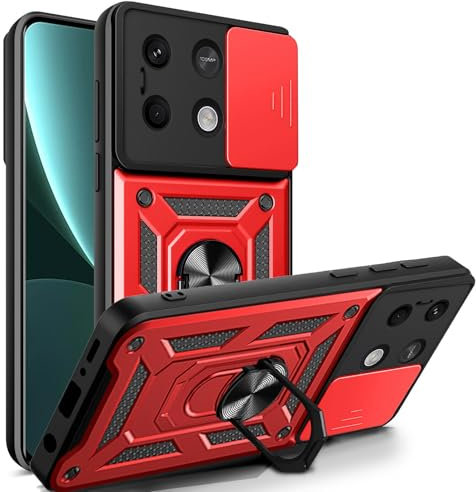 betterfon Handyhülle für Xiaomi Redmi Note 13 5G | Stoßfest & Kratzfest | Mit Kameraschutz, Anti-Fingerabdruck & robustem Panzerschutz-Design | Rot