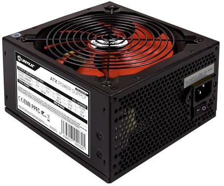UNYKAch Fuente de Alimentación ATX 550W Gaming, con Ventilador de 140 mm Silencioso y Corrector de Potencia (PPFC)
