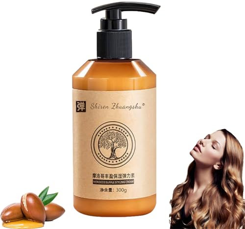 Marokkanische Öl-Curl-Definitionscreme, Langanhaltendes Styling-Marokko-Volumen, Elastin-Haarbehandlung, Marokko-geschmeidige Styling-Creme, für die Pflege Trockener, Beschädigter Locken-Haare (1PC)