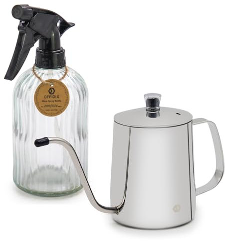 OFFIDIX Sprühflasche, 2 Stück, Pflanzennebel, Bewässerungssprühflasche für Innen- und Außenbereich, Gartenarbeit oder Hausreinigung (Silber)