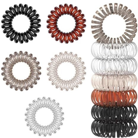 SYEYCW 20 Stück Haargummi Spirale, Telefonkabel Haargummi Elastisch Haarband, Telefonkabel Haargummi Elastisch Haarband, Elastisch Zopfgummi, Spiral Haargummi für Damen und Mädchen, 5 Farben