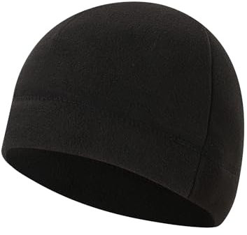 MOVYEE Leggera Berretta Invernale Pile,Cappello a Berretto Uomo Donna, Cappello Beanie per Corsa Sci Ciclismo (Nero)