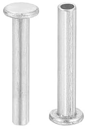QUARKZMAN 50 Stück Halbhohlnieten, 2mm x 12mm Aluminium Flachkopf Halbhohle Nieten Metallniete für Industrie Haushaltsreparatur Befestigung, Silber