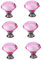 Crystal Drawer Knobs from Hotooldo -40mm Glass Drawer Knobs Crystal Door Handles Diamond Shaped Pulls with Screw for Home Kitchen Office Chest Cabinet Drawer,6Pcs Pink-Silver Base