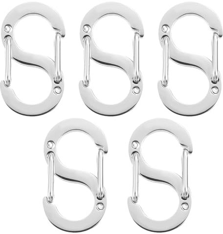 WeddHuis 5 Chiusure a Moschettone con Doppia Apertura Acciaio Inossidabile per Accorciare Collane e Bracciali Fermagli Metallici per Collane Chiusure per Bracciali (Argento)