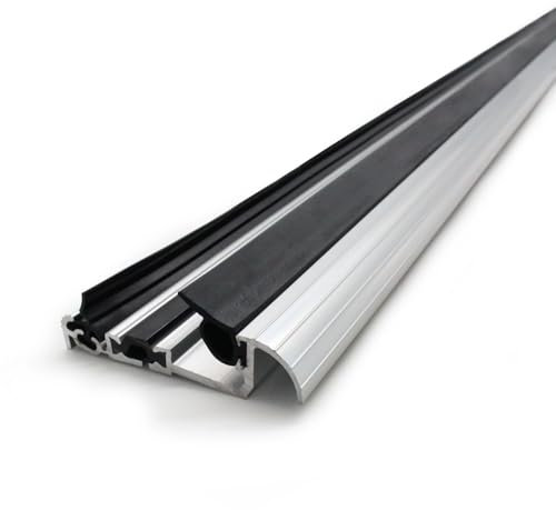 [FIXINGS DIRECT®] Door Floor Strip Seal 15/2 x 914mm (36) - Weather bar for Front Doors or Double Doors - Threshold Rubber Draught Excluder Weather Stirp - Screw fixings Included (Silver, 914mm)