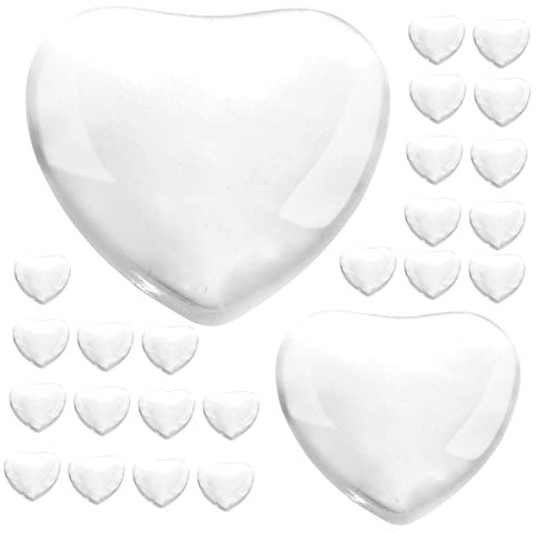 CRILSTYLEO 30pcs Glass Nail Polish Display Cards Heart-shaped Nail Art Tips for Salon Diy Use Practice Holder