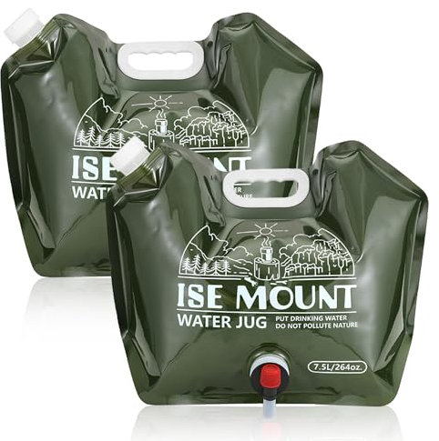 2 Piezas Bidón de Agua Plegable, 7.5L Recipiente de Agua Plegable, Bolsa Bidones De Agua Reutilizable, Tanque Plegable con Tapa Densa para Al Aire Libre, Camping