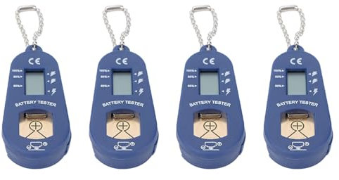 MRNHA 4X Knopf Batterie Tester, SchlüSsel Bund Tasche, Tragbarer und Leichter Batterie Tester Zur ÜBerprüFung der Verbleibenden Batterie Leistung