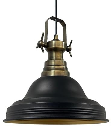 bamyum Ulmete Hängelampe Industrial Vintage Ø30cm Metall, Schwarz Hängelampe Wohnzimmer Küchenlampe Hängend E27, Pendelleuchte Esstisch Vintage Industrial, Esszimmerlampe, Deckenlampe Wohnzimmer