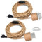 2PCS Lustre Corde de Chanvre avec Prise, 500CM Câble, Douille Ampoule E27 avec Interrupteur, Corde Lampe Suspension avec Prise, Suspension Luminaire Corde, Lampe Suspendue Vintage, Lampadaire DIY