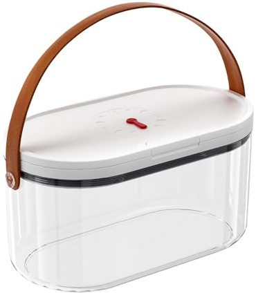 EPWIOR Pet Food Storage Container with Scoop, Flip-up Lid Airtight Container Transparent Dog Food Storage with for Cat & Cat Food Air Tight Food Container (3L)