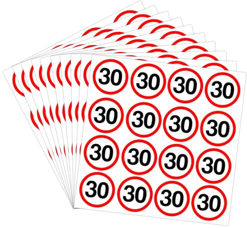30 Geburtstag Sticker,160 Stk Verkehrsschild 30 Geburtstag Deko Aufkleber,Geburtstagssticker 30 Geburtstagsdeko, Deko 30 Geburtstag Frau Mann, 30. Geburtstag Aufkleber für 30er Jubiläum Party Geschenk