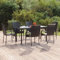 Swpsd 7-TLG. Garten Essgruppe 6 Personen, Gartenmöbel Set 6 Stühle mit Tisch, Garten Sitzgruppe, Essgruppe für Garten Terrasse und Balkon, Schwarz Poly Rattan/ T1009BT