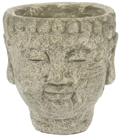 VICASKY Buddha Fioriera in cemento di alta qualità statuetta da giardino per interni ed esterni e durevole per piante grasse adatto per il giardino