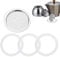 4 PCS Espresso Maker Seal Replacement Washer and Filters Silicone Compatible with Espresso Moka Pots (1 Metal Filter and 3 Silicone Gasket Seals)