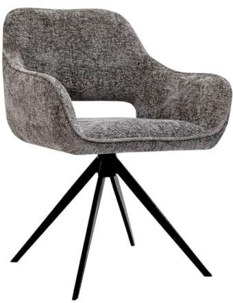 Kick Collection Drehstuhl Nori - Dunkelgrau - Modern und Hochwertig - Chenille stof en Metall - Erhältlich in vielen Farben