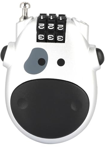 GBSCLOVER Mini Snowboard Cable Lock con cavo retrattile da 35,4 pollici in acciaio, lucchetto a filo per bici, casco, bagagli, passeggino, mini lucchetto da sci, carino lucchetto con combinazione, 7,1