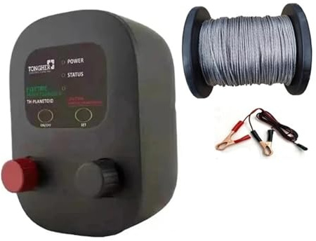 ZKLGS Elektrozaun, 2-in-1-Elektrozaunrät mit 0,5 Joule und 100 m 7-Fach-Aluminiumlegierungsdrähten for die elektrische Schäferhundkontrolle auf Nutztieren