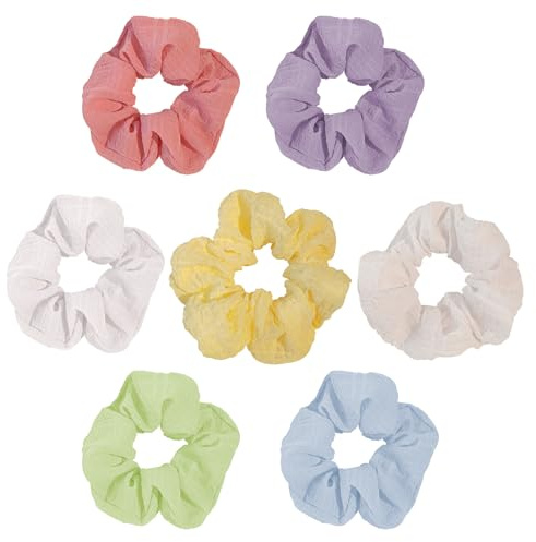 7 pastellfarbene Haargummis – einfarbig & elastisch für Damen & Mädchen (Sport/Alltag)