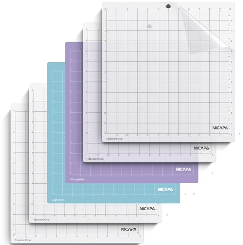 NICAPA Schneidematte 30cmx30cm für Silhouette Cameo 5/4/3/2/1, [6 Stück] Varietygriff Ersatzmatten zubehör, kleber, rutschfeste, flexible und gerasterte für Karten,Papier,Vinyl schneide