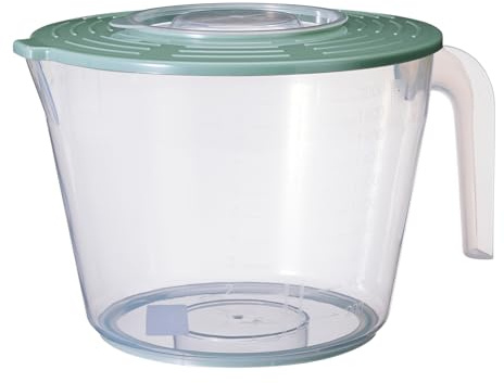 HAC24 Rührschüssel mit Deckel Messbecher 2 Liter Schüssel Kunststoff Mixschüssel Rührbecher Küchenschüssel Spritzschutz