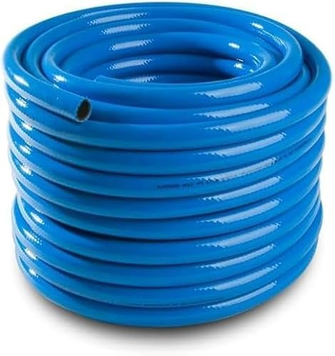 BirnePower Druckluftschlauch 25m – Ø 10mm Innen – PVC Gewebeschlauch Blau – Flexibler Werkstattschlauch für Kompressor – 20 bar Betriebsdruck – Öl- & Chemikalienbeständig