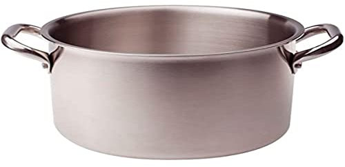 Pentole Agnelli ALIX104ALIN28 Cacerola alta con 2 asas de acero, Trilaminado de aluminio-acero para inducción, 28 cm