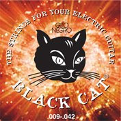 Juego de cuerdas para guitarra eléctrica Black Cat by Gato Negro 09-42. Fabricado artesanalmente en España desde 1868.
