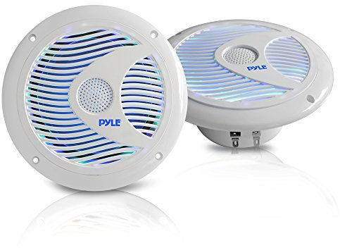 Pyle par de Altavoces Marinos de 6.5”, Potencia de 150V. Ideal para Botes, Barcos, Lanchas, Automobiles, Incluye cableado y herrajes de Montaje