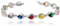 Crystalline Azuria Tennisarmband mit Multi bunt Tropfenform Zirkonia Kristalle 18 kt Weiß Vergoldet für Damen 18 cm