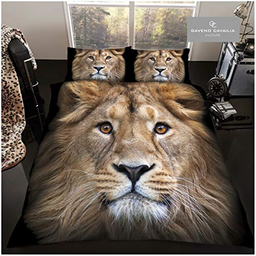 Gaveno Cavailia Premium Colleciton 3D Lion Duvet Set With Duvet Cover and Pillow Case Multi King