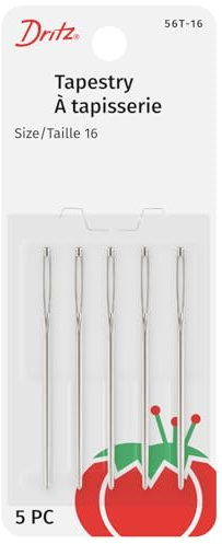 Dritz 56T-16 Tapestry Hand Needles, Size 16 (5-Count),Nickel