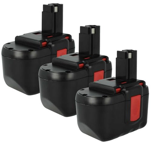 vhbw 3X Batterie Compatible avec Bosch GBH24VF, BACCS 24V, GBH-24V, 52324B, GKS 24V, GCM24V, GKG 24V Outil électrique (3000 mAh, NiMH, 24 V)
