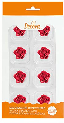 Decora 0500384 8ER-PACK KLEINE ROSEN ROT