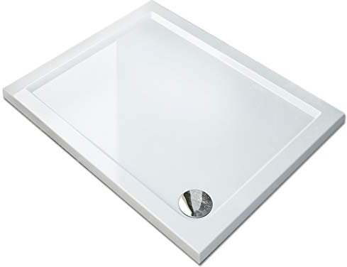 Bac de douche - Extra plat - 80 x 80 cm - 40 mm d'épaisseur - Carré - Blanc, 120 x 80 cm