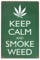 Hioni Keep Calm and Smoke Weed Vintage Blechschild Poster Wandschild Wand Dekoration Metallschild Türschild