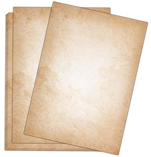Vintage Briefpapier hell 50 Blatt im DIN A4 Format - beidseitig bedruckt in qualitativem 120g Papier - von Sophies Kartenwelt