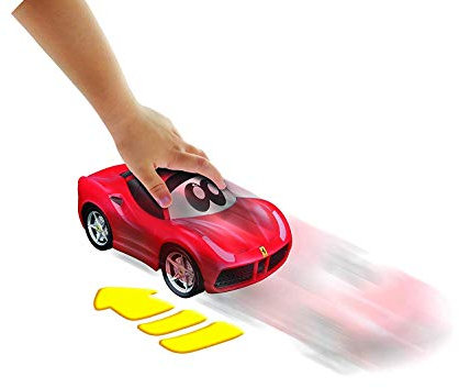 BB Junior Ferrari Eco Drivers: Spielzeugauto Ferrari 488 GTB mit Selbstaufladung durch Press & Pull, mit Licht-Funktion, ab 24 Monaten, rot (16-81607)
