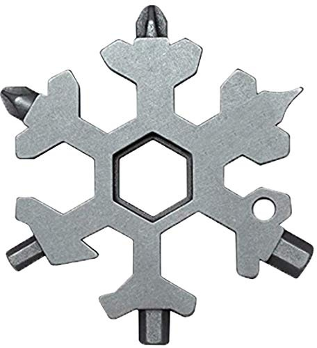 Herramienta 19 en 1 increíble – Easy N Genius – FEX 18 en 1 copos de nieve de acero inoxidable multiherramienta, gris