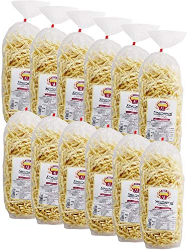 Frische Strozzapreti (Priesterwürger) Nudeln aus Italien 12x 500g - 6Kg - Original Strozzapreti Pasta - trafila in bronzo - Handwerkliche Verarbeitung