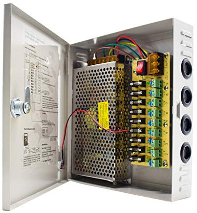 Ayoii 9 Canaux CCTV Boîtier d'alimentation 12V DC 10A 120W Alimentation Distribuée pour Caméra de Surveillance Système de Sécurité