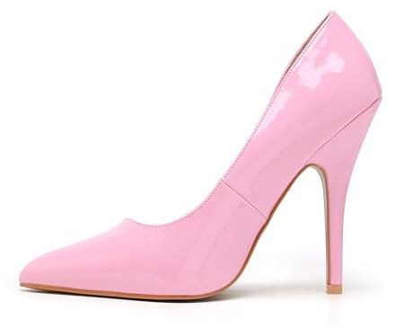 Women Stiletto High Heel Pointed Pumps Ladies Party Clubbing Work Court Shoes Size 3-12 (8 UK, Pink Patent)