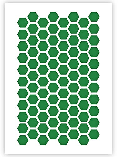 QBIX Hexagon Muster Schablone - zum Malen auf Holz, Leinwand, Papier, Stoff, Boden, Wand und Fliesen - Wiederverwendbare DIY Kunst und Handwerk Schablonen A4 (21 x 29.7 cm)