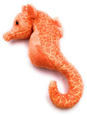 Onwomania Plüschtier Kuscheltier Stoff Tier Seepferdchen orange Hippocampus 23 cm