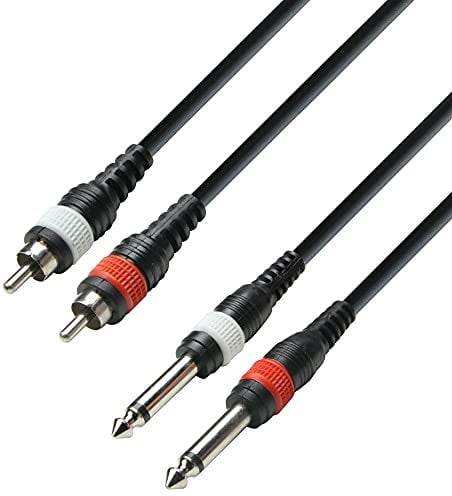 Adam Hall Cable RCA 2 Machos A 2 Jack 6,3 Mono 1m