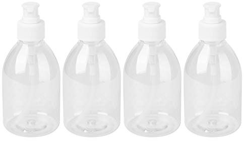 Beaupretty 4 STK Pumpflasche Pumpspender 300ml Reise Handgel Pumpe Gelspender Leer Nachfüllbar Flasche Reinigung Hygiene Flüssigkeiten für Bad Küche Weiß+Schwarz