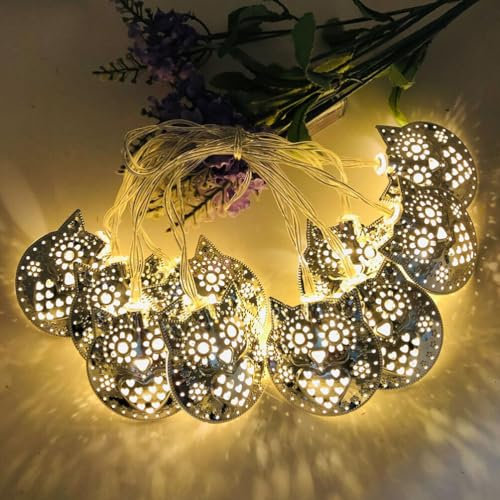 OSALADI 1. 8 lange Weihnachts-Lichterkette mit 10 LEDs, Eulen-Form, Feenlampe, Nachtlicht, für den Urlaub, drinnen und draußen, Garten, Party-Dekoration
