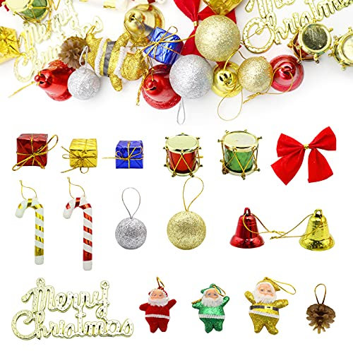 43 Stücke Weihnachtsbaumschmuck Geschenkbox Weihnachten Bunte Geschenkbox Anhänger Quadrat Kleine Geschenkboxen Anhänger Weihnachtskugel Weihnachtsbaumanhänger Ornamente für Xmas Tree 2cm 3cm